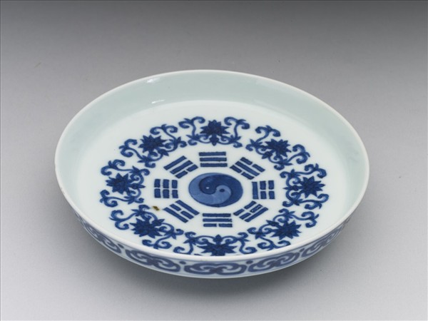 青花八卦番蓮紋碟