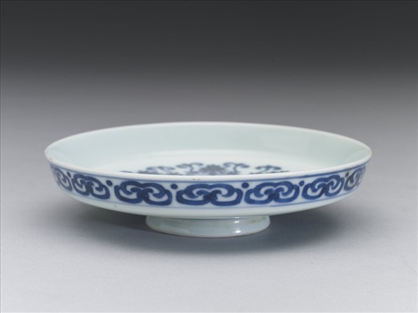 青花八卦番蓮紋碟