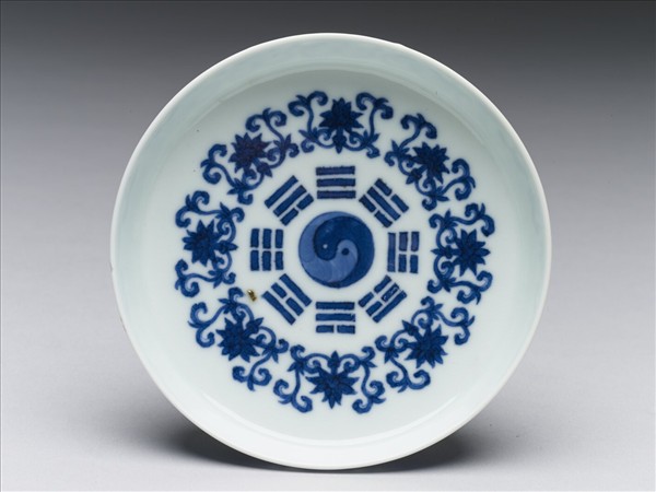 青花八卦番蓮紋碟