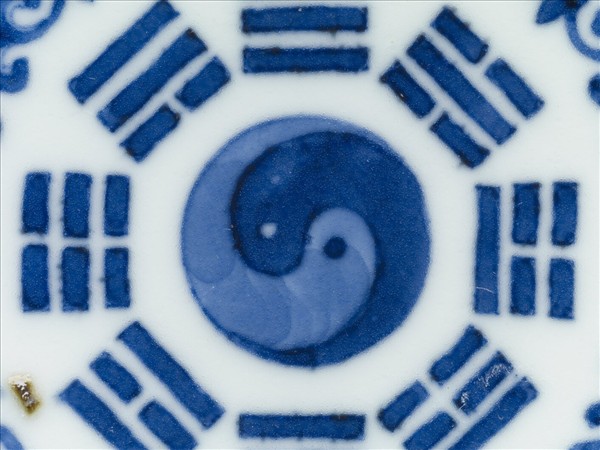 青花八卦番蓮紋碟