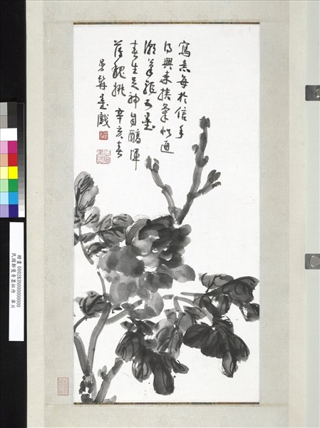 民國鄭曼青墨牡丹　單片