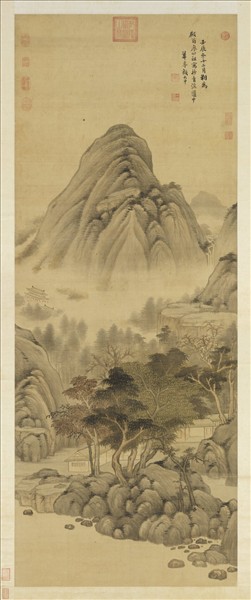 清顧大申秋日山居圖　軸