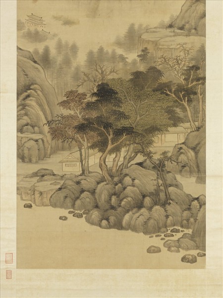 清顧大申秋日山居圖　軸