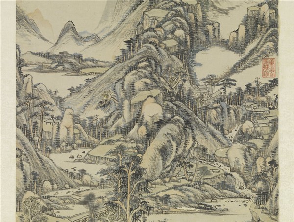 清王原祁畫溪崦林廬　軸