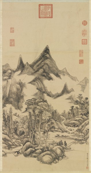 清王原祁雲壑流泉圖　軸