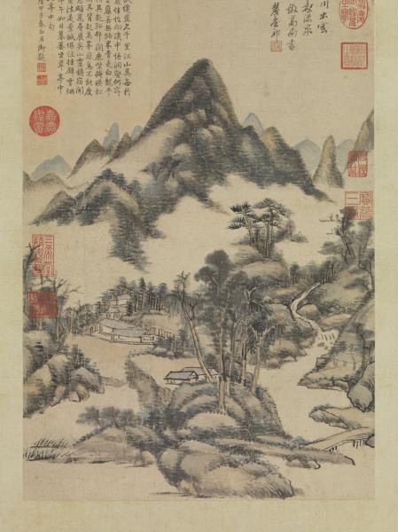 清王原祁畫松壑流泉　軸