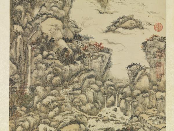 清王原祁華山秋色　軸