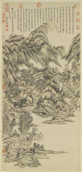 清王原祁倣黃公望山水　軸