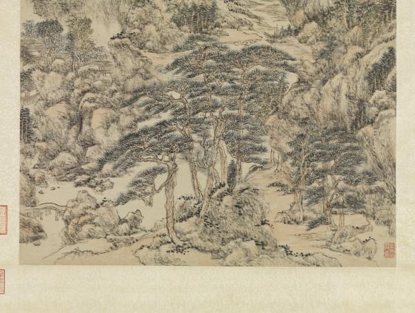 清王原祁仿王蒙夏日山居圖　軸