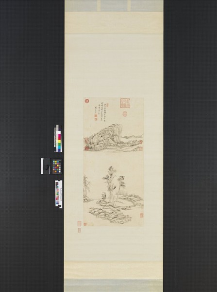 清王原祁仿倪瓚山水　軸