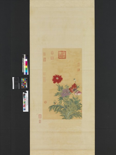 清柳遇畫鶯粟　軸