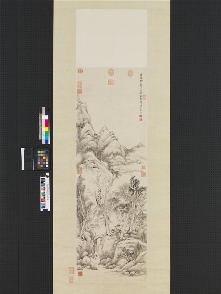 清黃鼎溪橋林影圖　軸