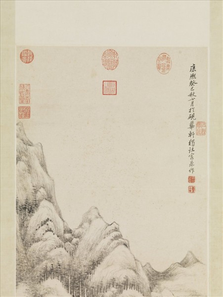 清黃鼎溪橋林影圖　軸