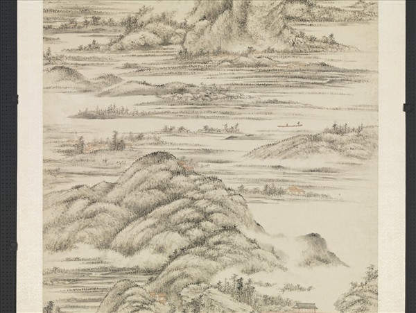 清方士庶仿董源夏山烟靄圖　軸