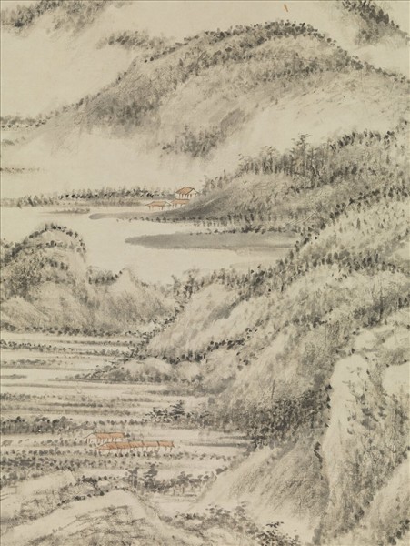 清方士庶仿董源夏山烟靄圖　軸