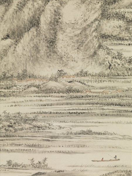 清方士庶仿董源夏山烟靄圖　軸