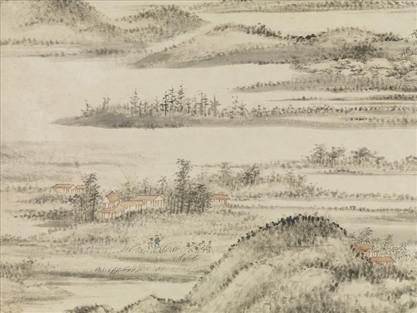 清方士庶仿董源夏山烟靄圖　軸