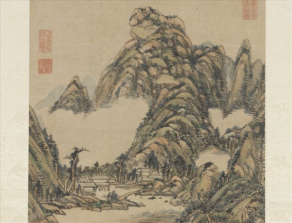 清王原祁草堂煙樹　軸