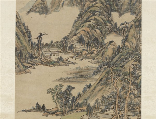 清王原祁草堂煙樹　軸