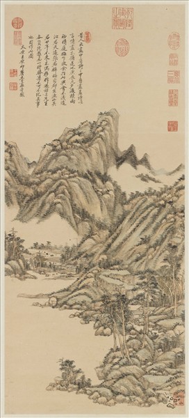 清王原祁畫中有詩圖　軸