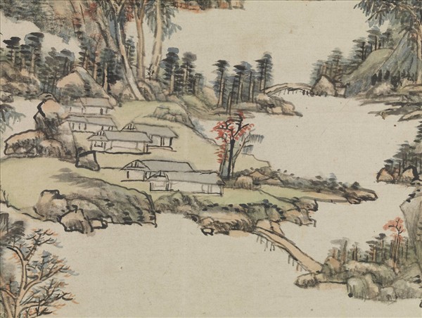 清王原祁仿黃公望秋山　軸