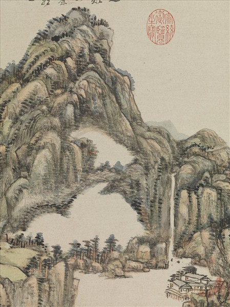 清王原祁仿黃公望秋山　軸