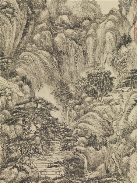 清王原祁倣王蒙山水　軸