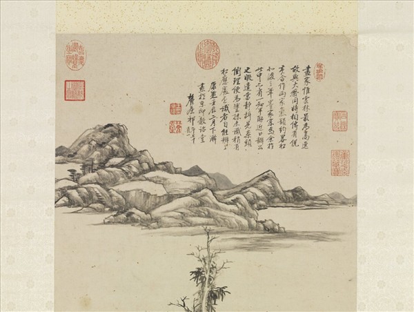 清王原祁仿倪瓚山水　軸