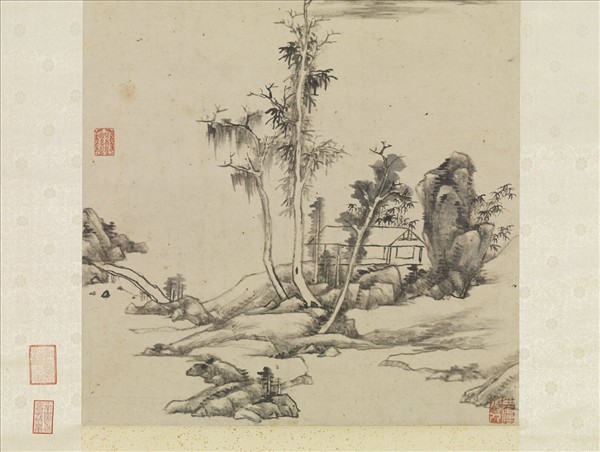 清王原祁仿倪瓚山水　軸