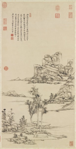 清王原祁倣倪瓚筆意　軸