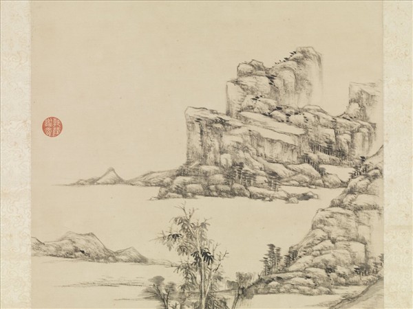 清王原祁倣倪瓚筆意　軸