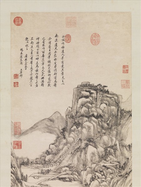 清王原祁仿吳鎮山水　軸