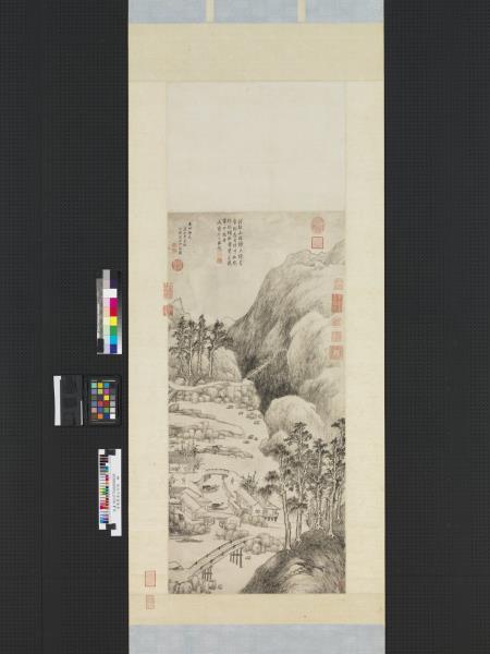 清黃鼎溪山行旅圖　軸