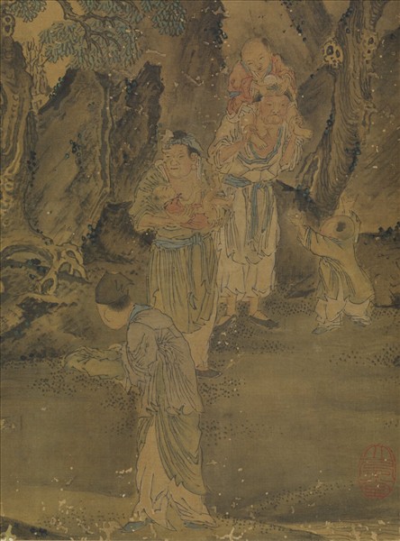 宋龔開人物　軸