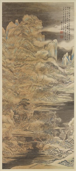 清王廷章雪景山水　軸