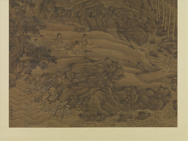 明謝時臣竹泉行樂　軸