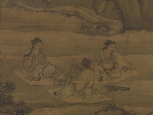 明謝時臣竹泉行樂　軸