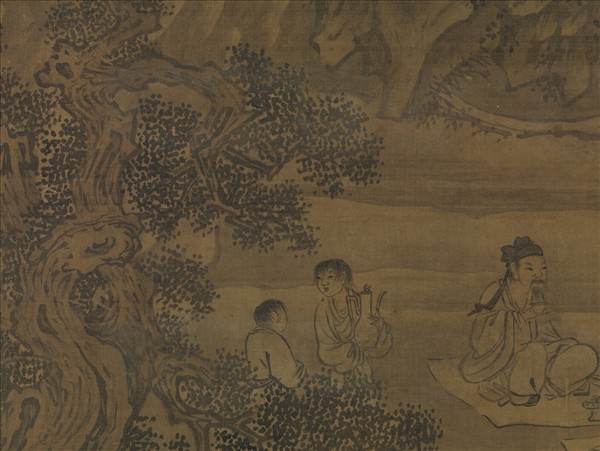 明謝時臣竹泉行樂　軸