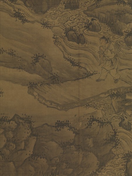 明謝時臣竹泉行樂　軸