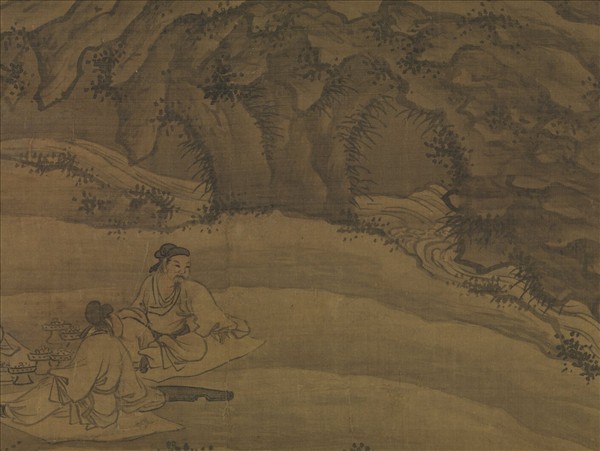 明謝時臣竹泉行樂　軸