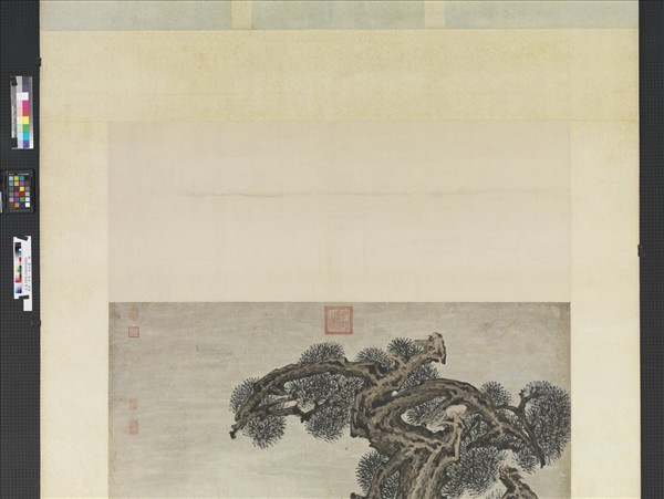 清陸𤾡長松圖　軸