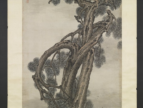 清陸𤾡長松圖　軸