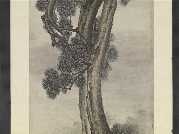 清陸𤾡長松圖　軸