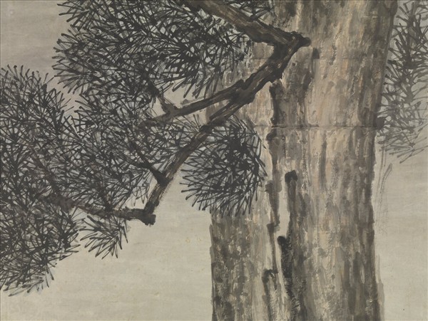 清陸𤾡長松圖　軸