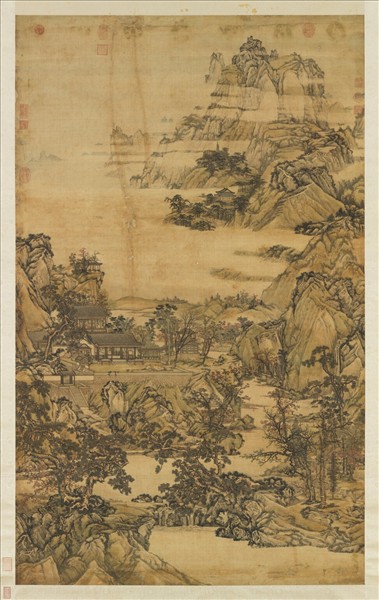 清孫祜秋山樓閣　軸