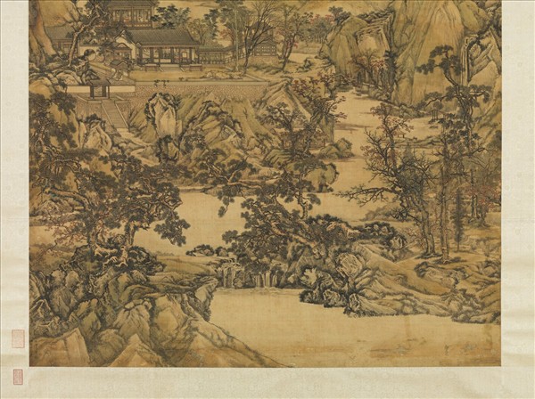 清孫祜秋山樓閣　軸