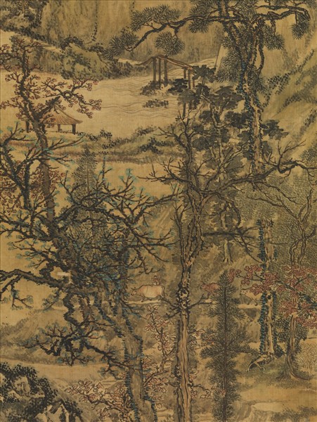 清孫祜秋山樓閣　軸