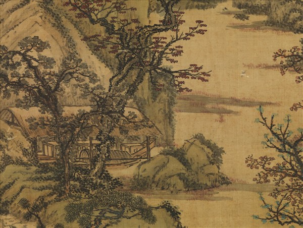 清孫祜秋山樓閣　軸