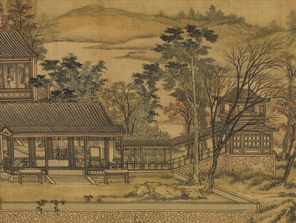 清孫祜秋山樓閣　軸