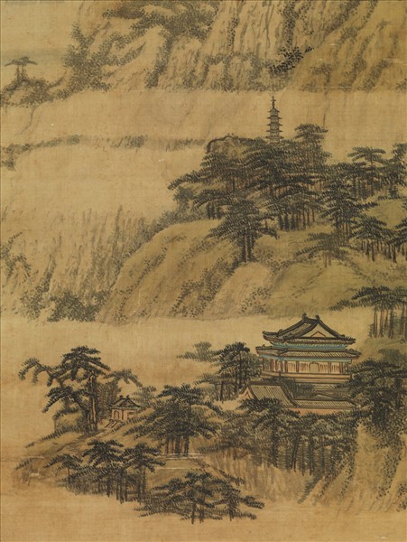 清孫祜秋山樓閣　軸